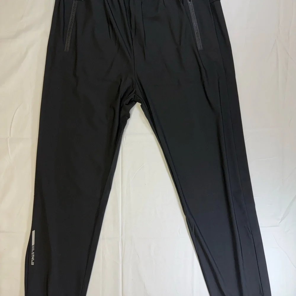 Men’s Dri-Fit Jogger Black Pants - Size L Elastic Waist - Picture 1 of 8